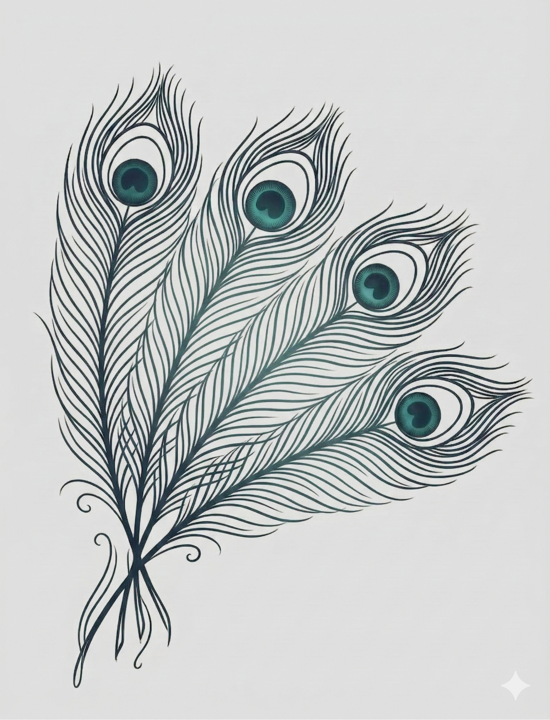 Aergos peacock feather motif